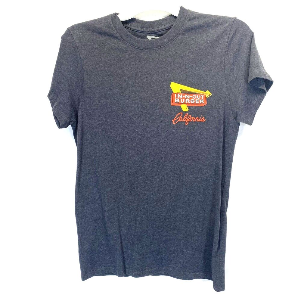 In N Out Burger California 2 Palm Trees Beach Dark Gray T-Shirt Size Small